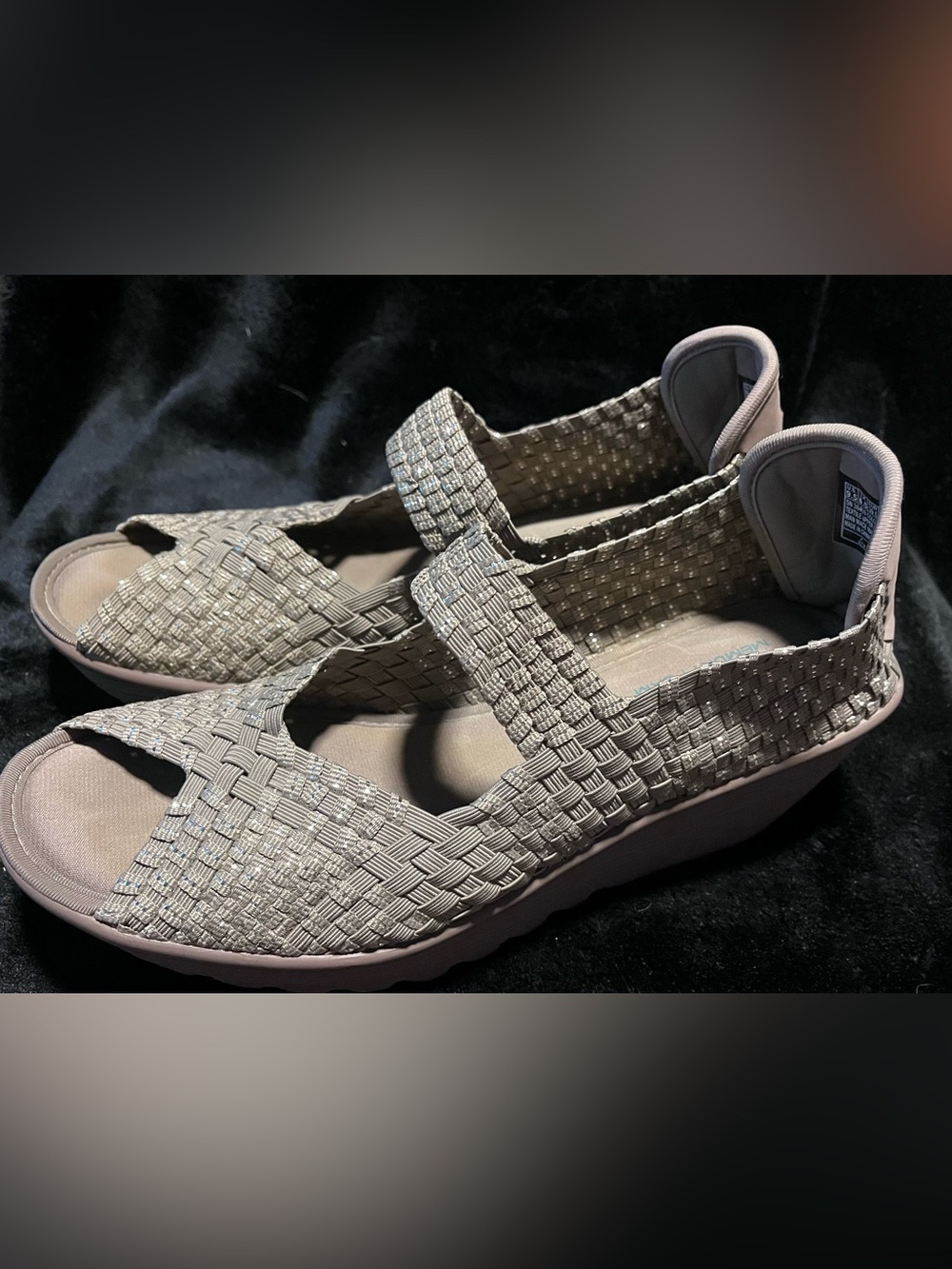 Skechers Woven Mary Jane Sandals - Light Taupe